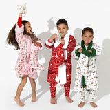 Polar Isle Red Bamboo Sherpa Christmas Stocking