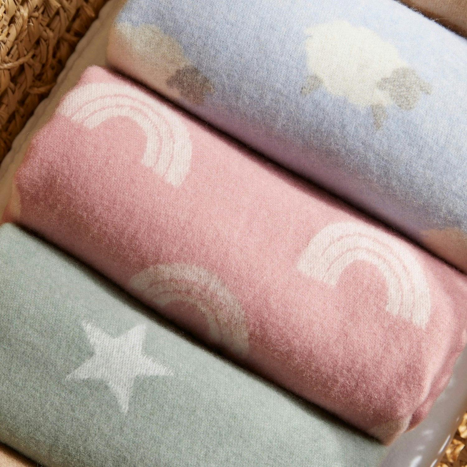 Super Soft Merino Baby Blanket - Duck Egg
