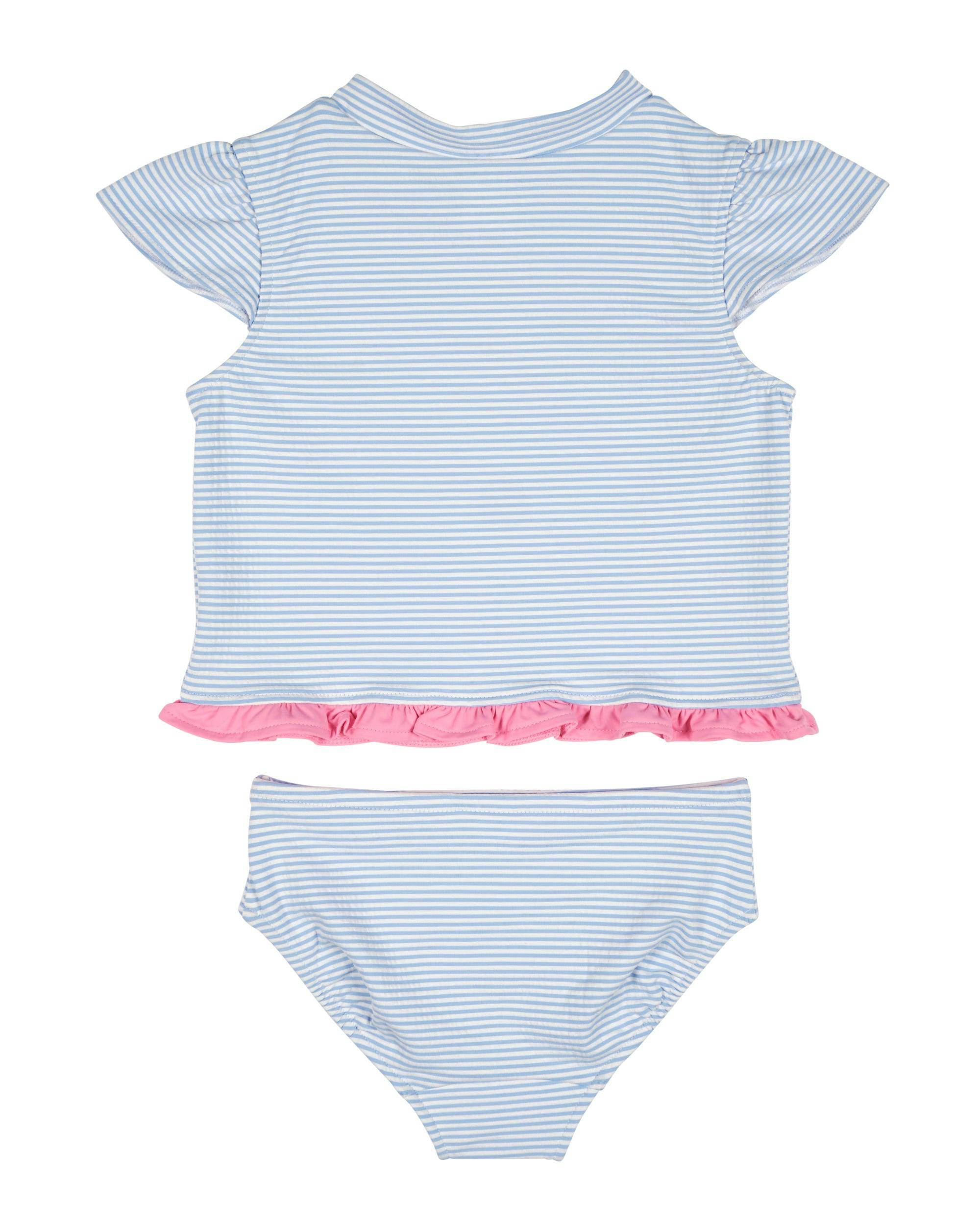 Cap Sleeve Rash Guard Tankini With Flower