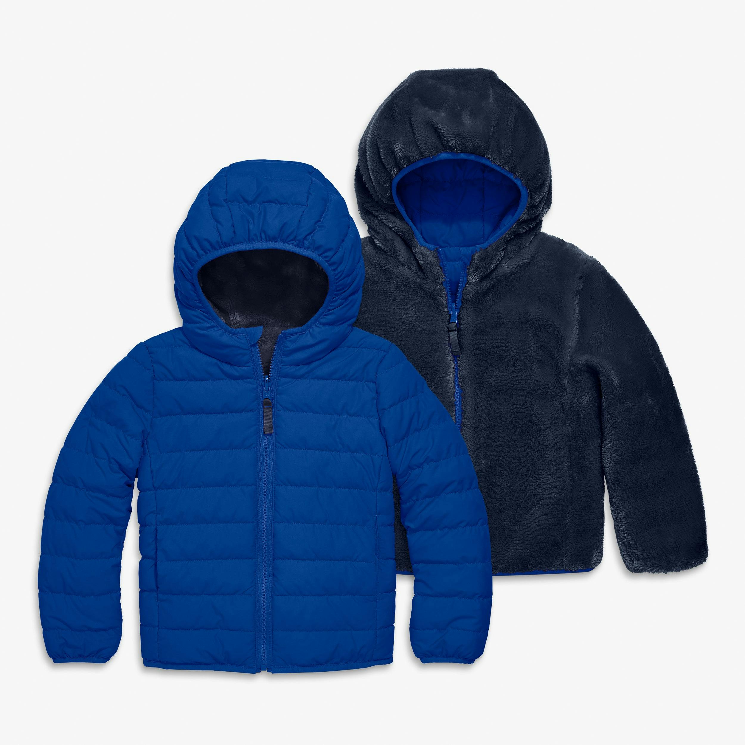 Kids reversible fleece puffer jacket