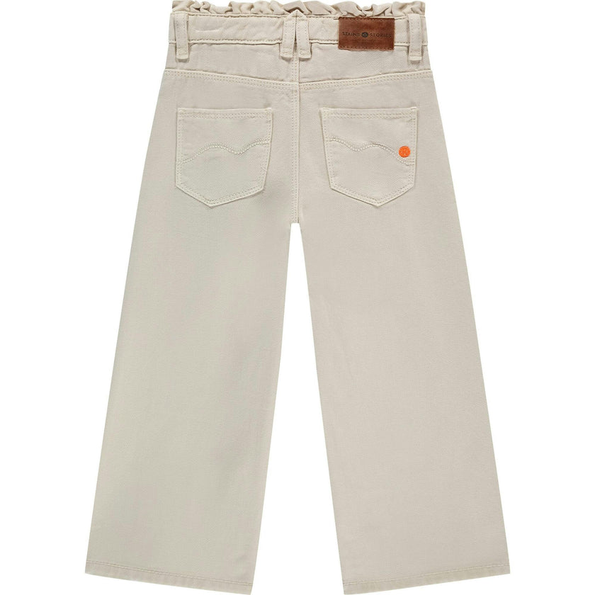 Ruffled Waist Wide Leg Pants