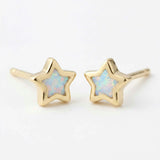 Opal Star Stud Earrings