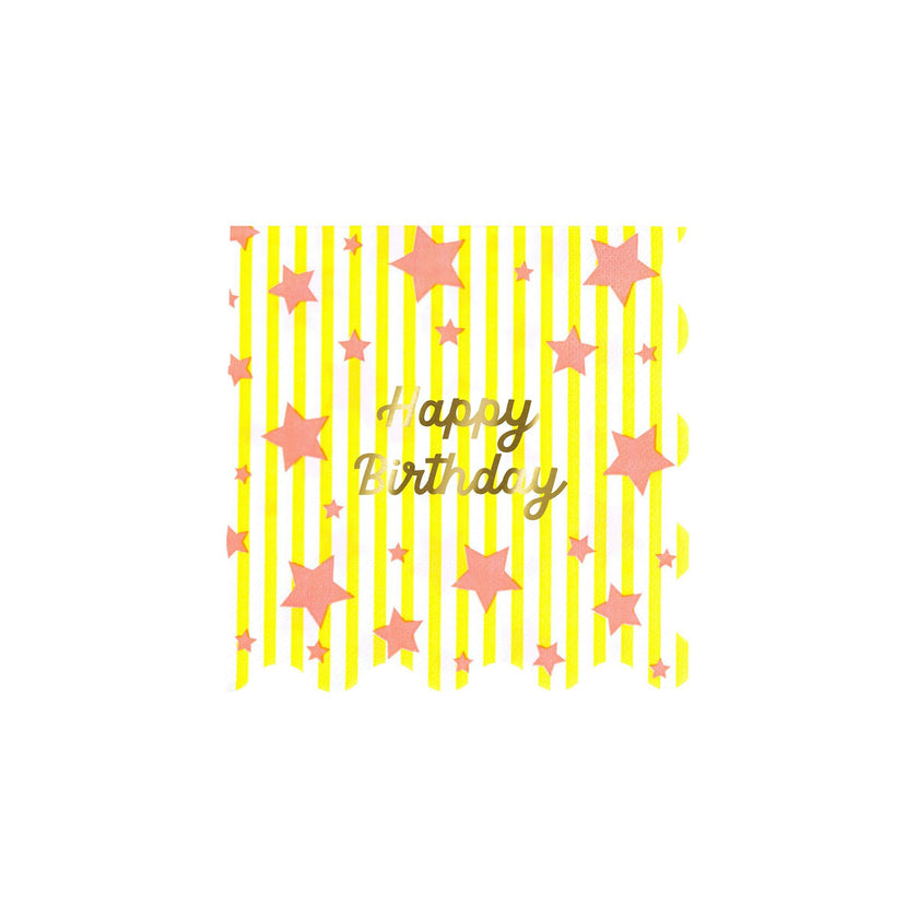 Bright Star Happy Birthday Small Napkins