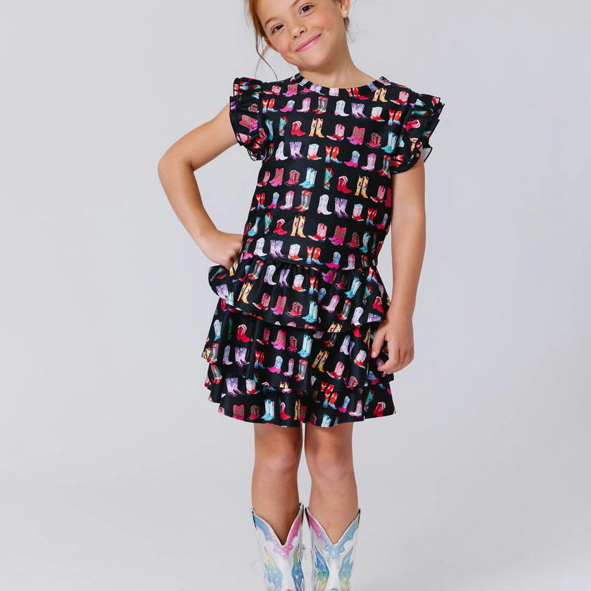 Girls Hi-shine Tiered Skirt