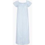 The Therese Nightgown - Blue Petal Stripe