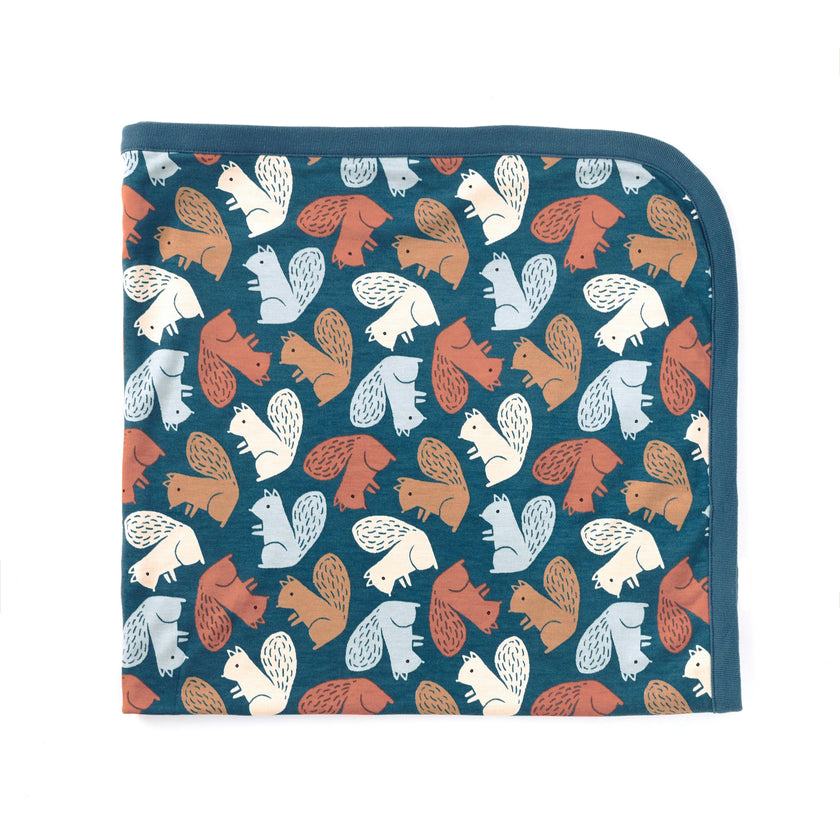 Bamboo Blend 2-ply Receiving Blanket - Squirrel Scurry