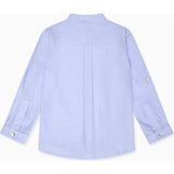 Nicky Hilton x La Coqueta Blue Stripe Nicholai Long Sleeve Boy Shirt