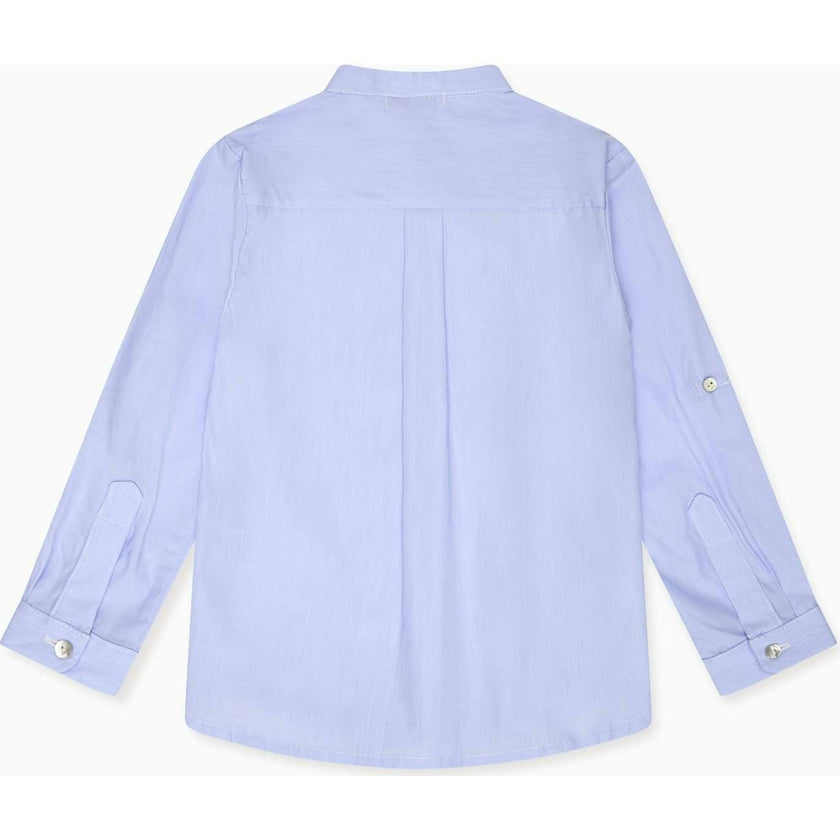 Nicky Hilton x La Coqueta Blue Stripe Nicholai Long Sleeve Boy Shirt