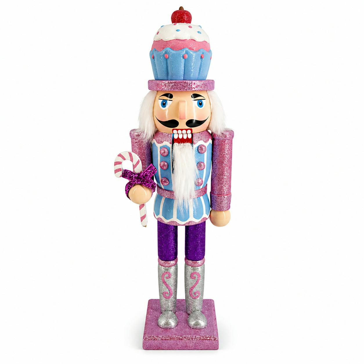 Cupcake Nutcracker with Candy Cane, 12 Inch