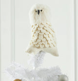 Snowy Owl Handmade Hand Felted Wool Christmas Tree Topper Arcadia Home