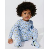 Milk and Cookies Blue Bamboo Convertible Footie