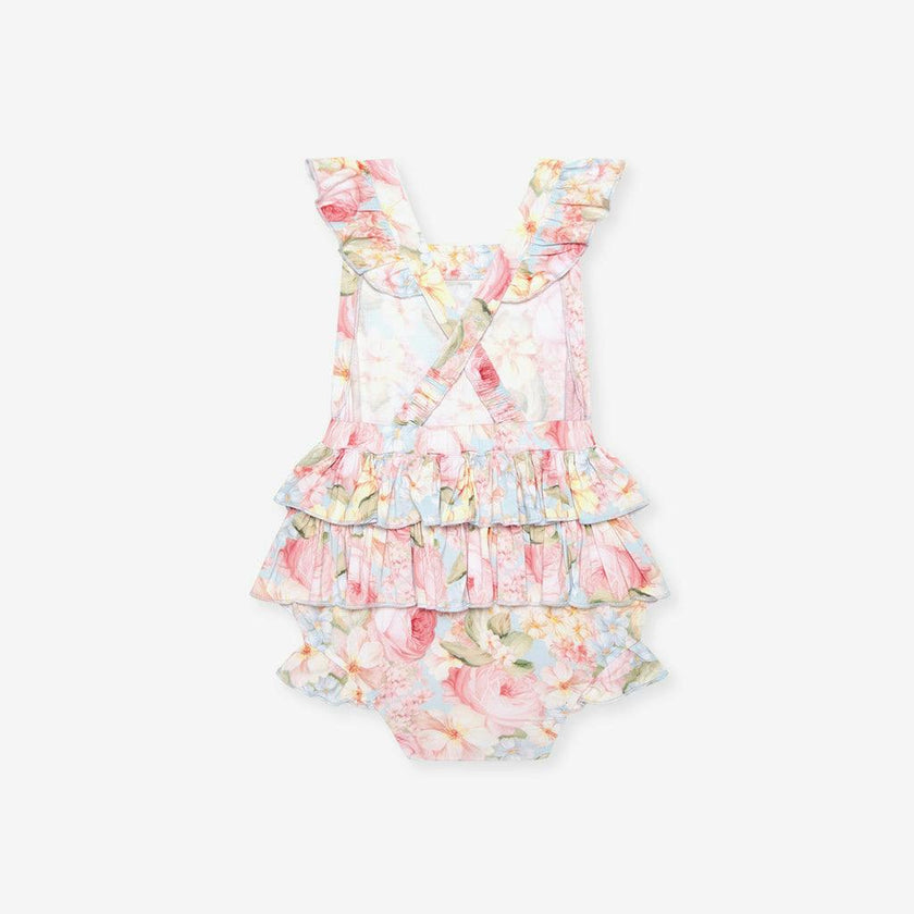 Rose Dreams Ruffled Strap Bubble Romper