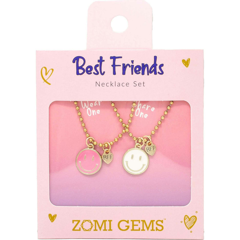 BFF Smiley Face Necklace Set