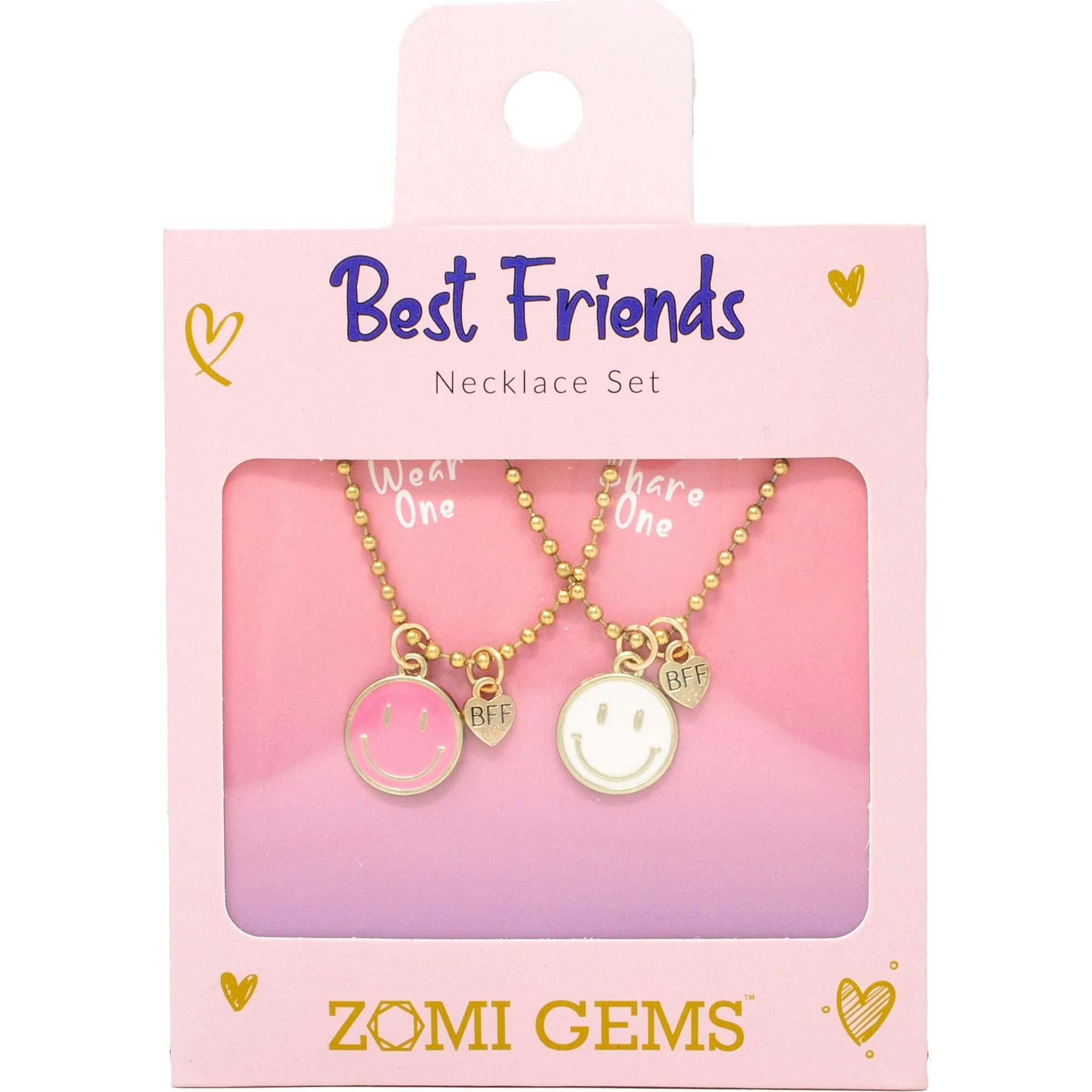 BFF Smiley Face Necklace Set