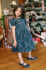 Mini Cupcake Dress in Emerald Plaid