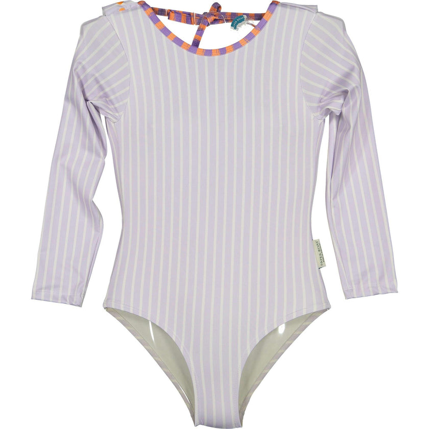 Lavender cherry long sleeve swimsuit