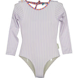 Lavender cherry long sleeve swimsuit