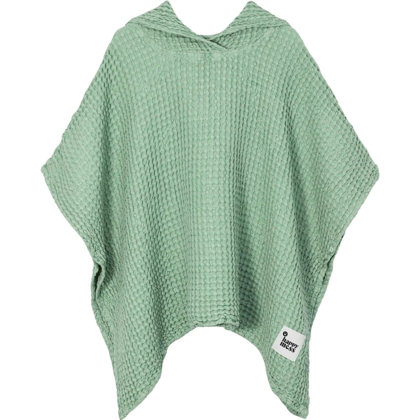 children's linen waffle poncho - sage