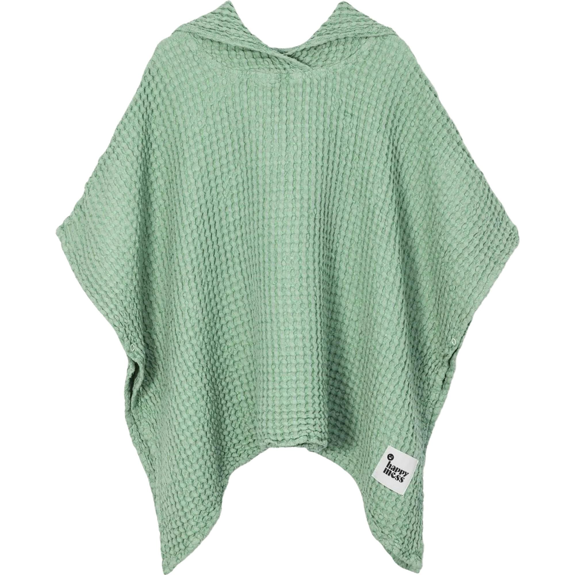 children's linen waffle poncho - sage