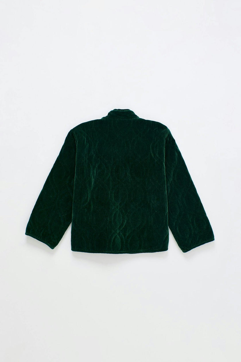 EMBROIDERY VEGETABLES VELVET JACKET GREEN