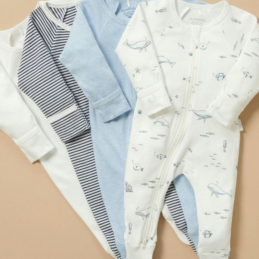 4 Pack Zip Growsuit Vanilla Nautical Pack