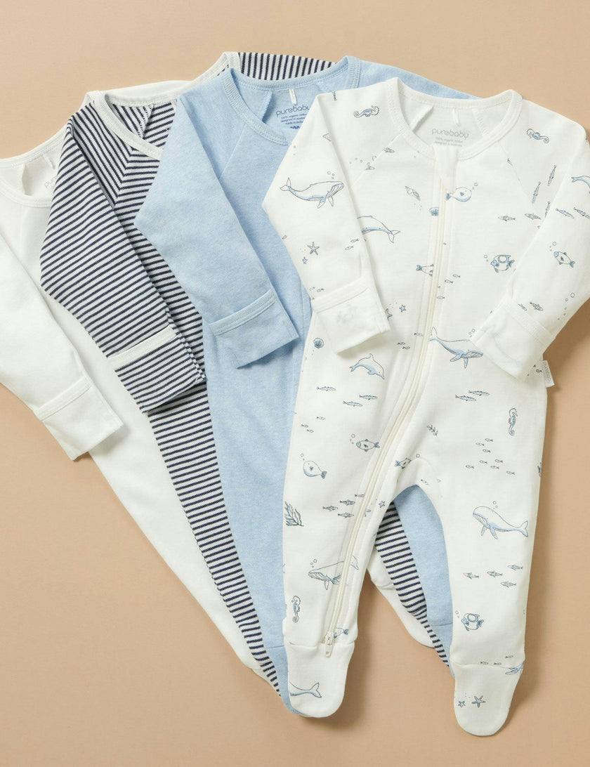 4 Pack Zip Growsuit Vanilla Nautical Pack