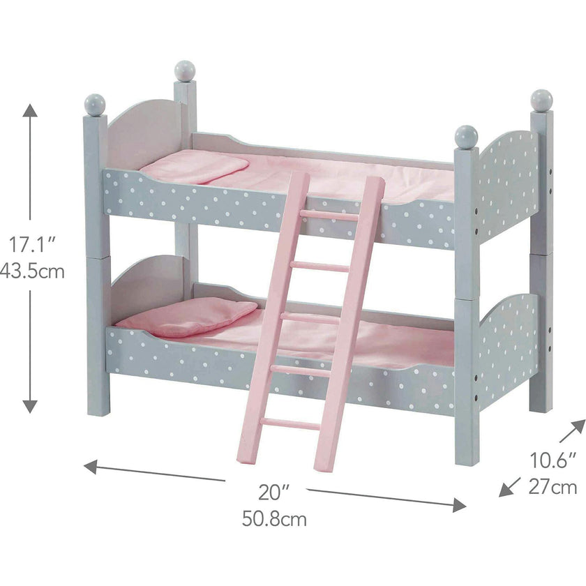 Olivia's Little World 18" Doll Wooden Convertible Bunk Bed