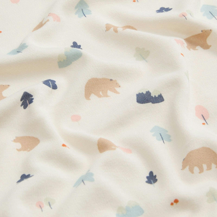 Bear Print Clever Zip Romper