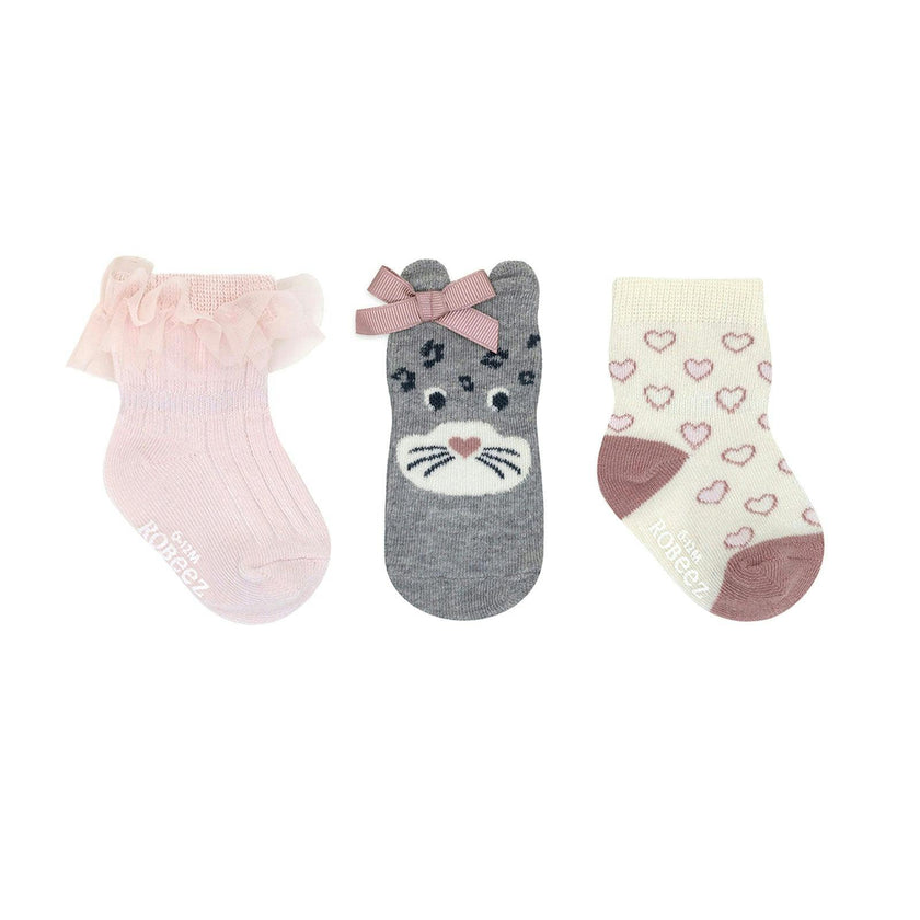 Cats Rule Pink 3pk Infant Hosiery