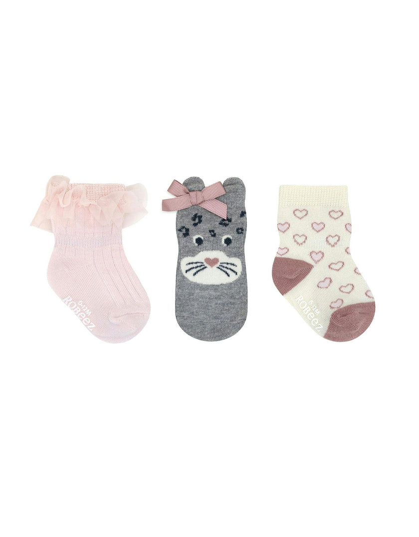 Cats Rule Pink 3pk Infant Hosiery