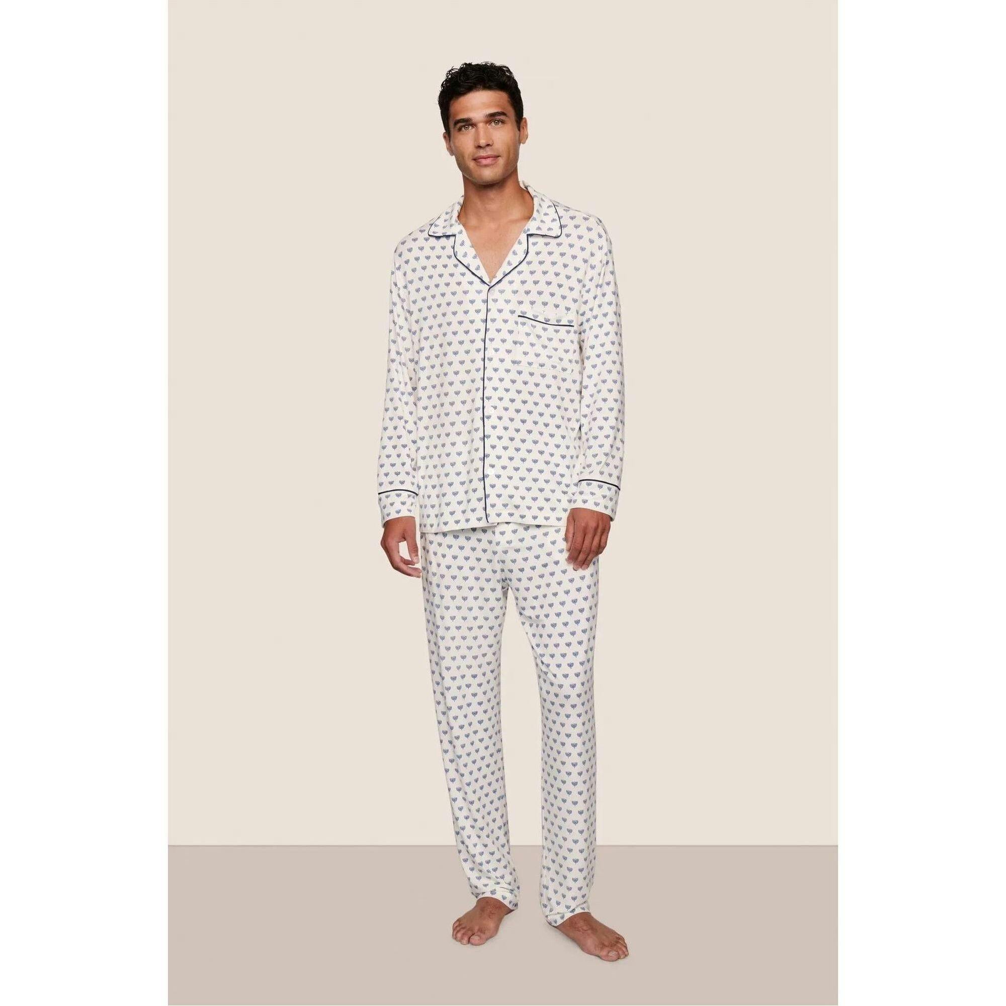 William Printed TENCEL Modal PJ Set, Blue