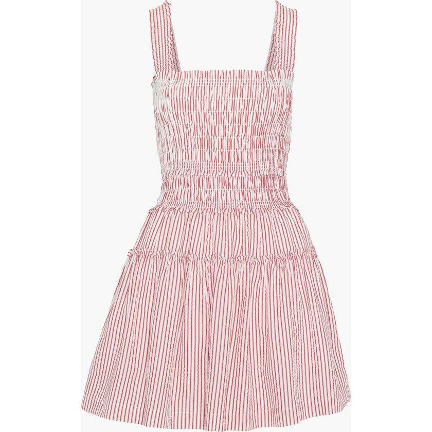 The Azalea Mini Nap Dress - Red Ticking Stripe