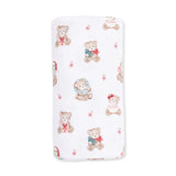 Christmas Teddy Bears Pink - Swaddle Blanket