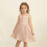 Organic Buttoned Tiered Dress