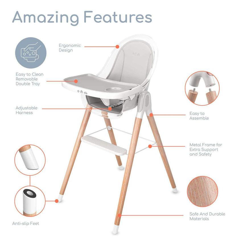 Children of Design 6 in 1 Classic High Chair with Cushion