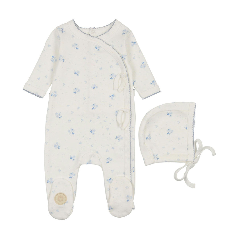 Scattered Blossoms Footie & Hat Set Barely Pink