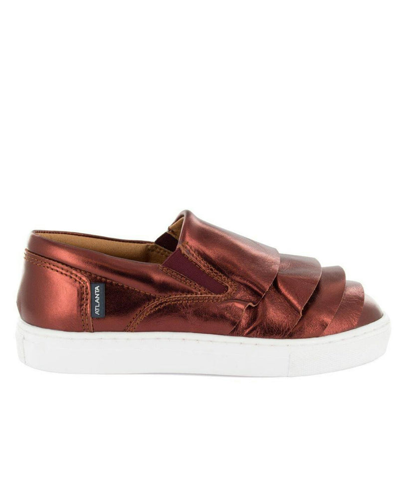 Metallic Leather Slip On Sneaker, Terracota