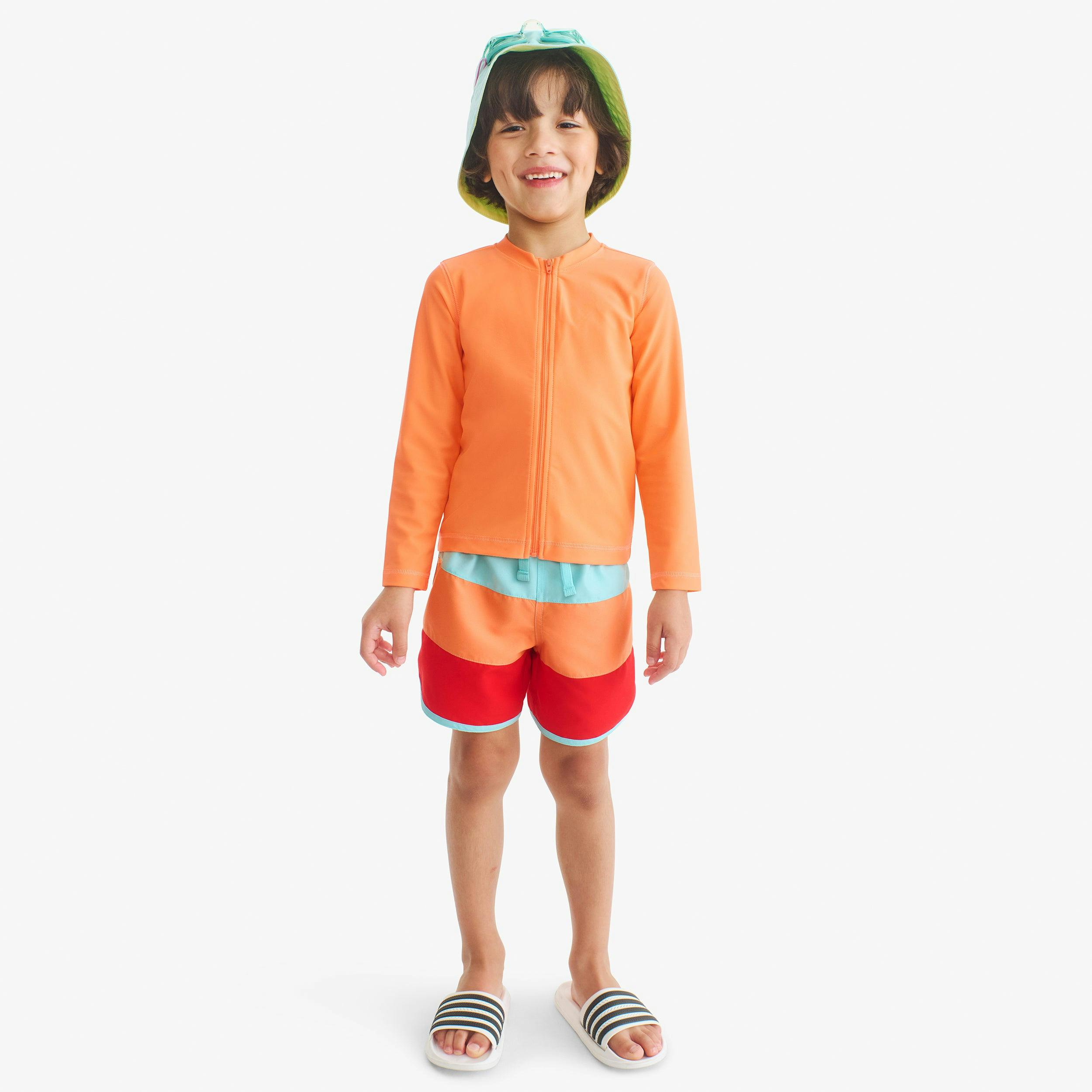 Kids color block board short