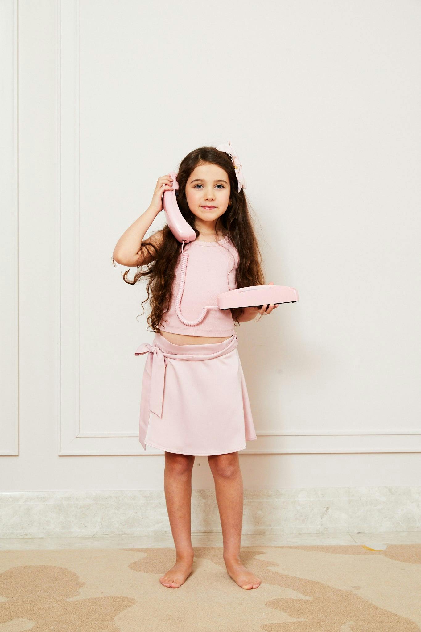 Klara Wrap Skirt Satin Ballet Pink