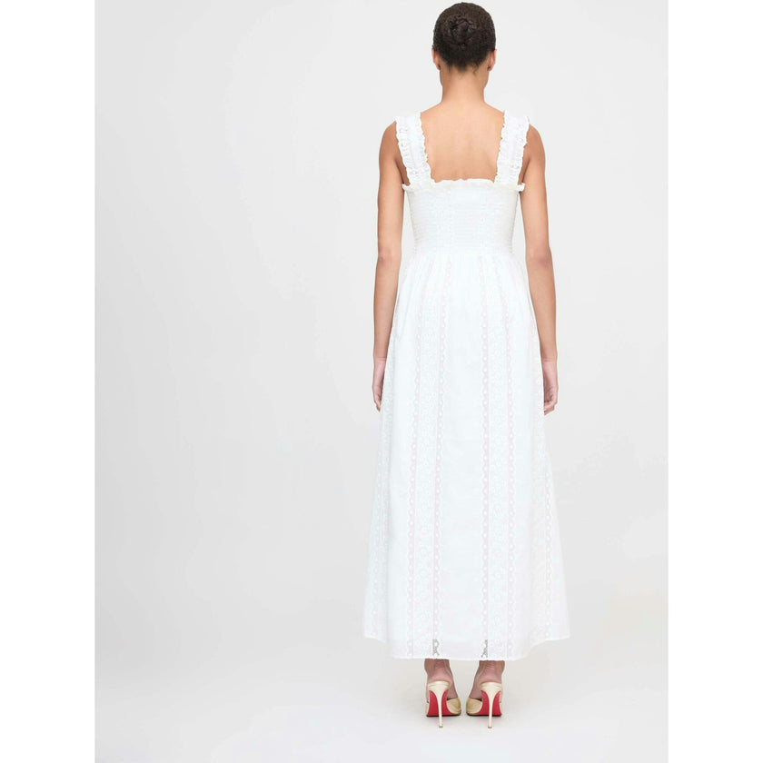 The Rosetta Nap Dress - White Broderie Voile