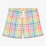 Clearance kids PJ short in rainbow plaid