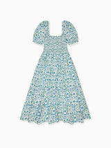 Nicky Hilton x La Coqueta Blue Bow Floral London Women Long Dress