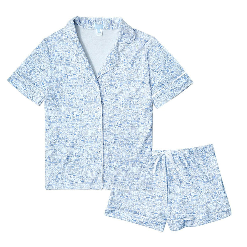 Hamptons Women’s Button Front Short Pajama Set