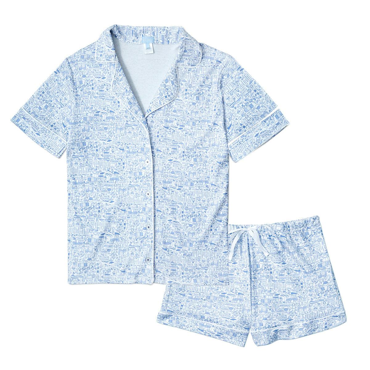 Hamptons Women’s Button Front Short Pajama Set