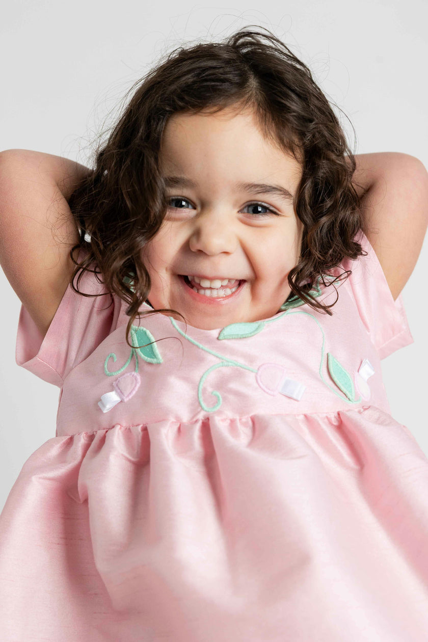 Dupioni Dress With Flower Vines