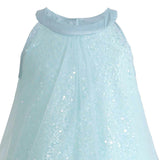 Blue Amelisse Sequin Back Bow Dress