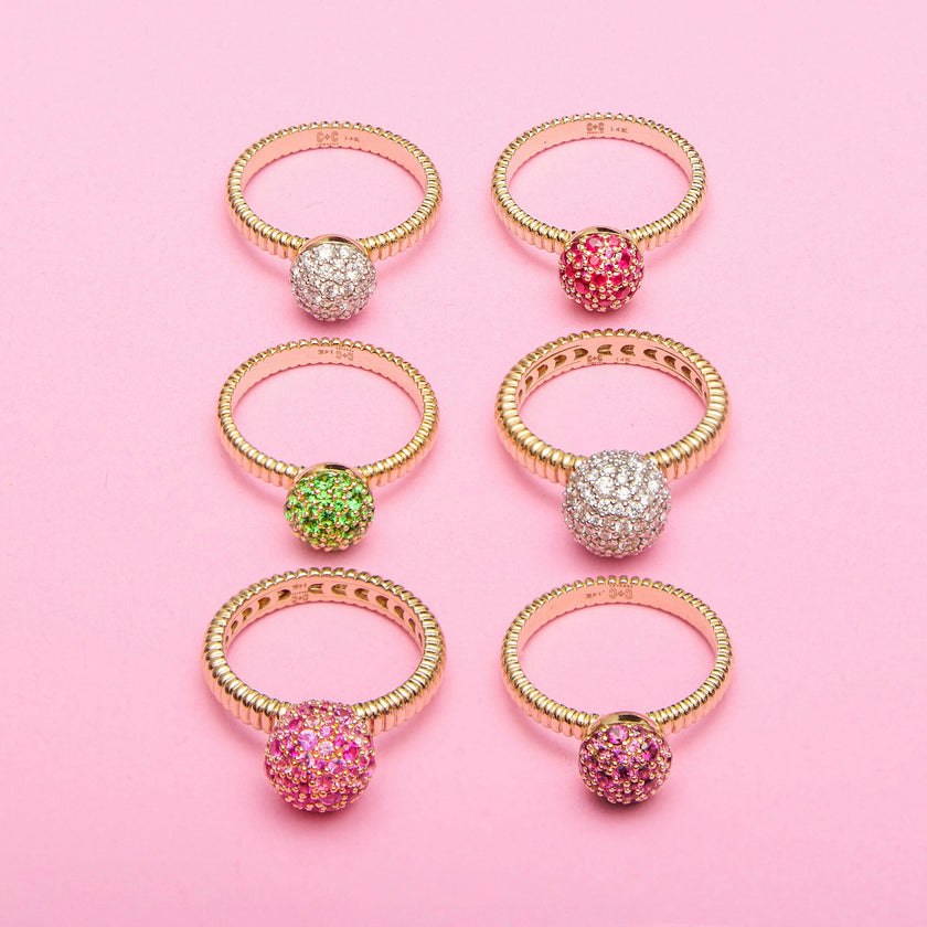 Revel Small Bobble Ring - Pink Sapphire