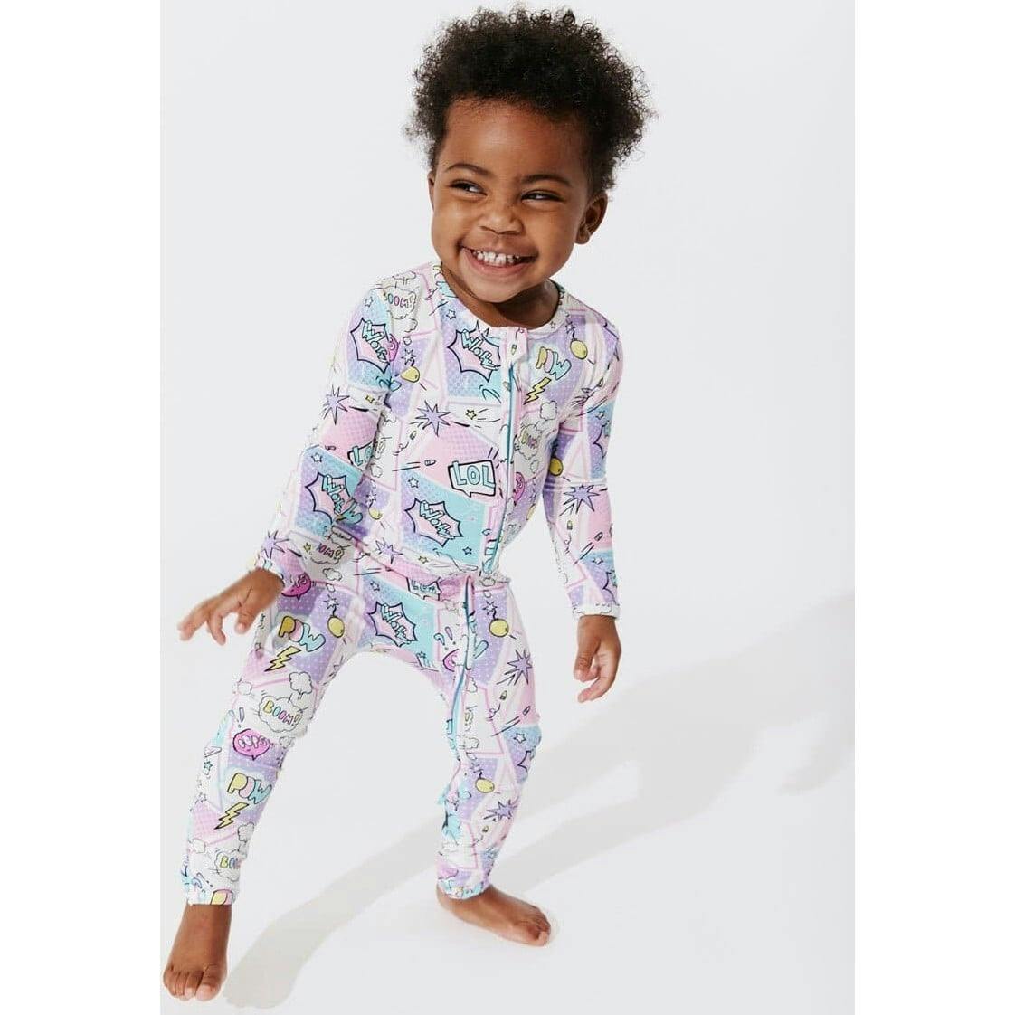 Comic Purple Bamboo Convertible Footie