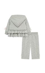 Ruffle Peplum Hoodie Pant Set (2T-4T)