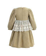 Beige Lace Waist Dress